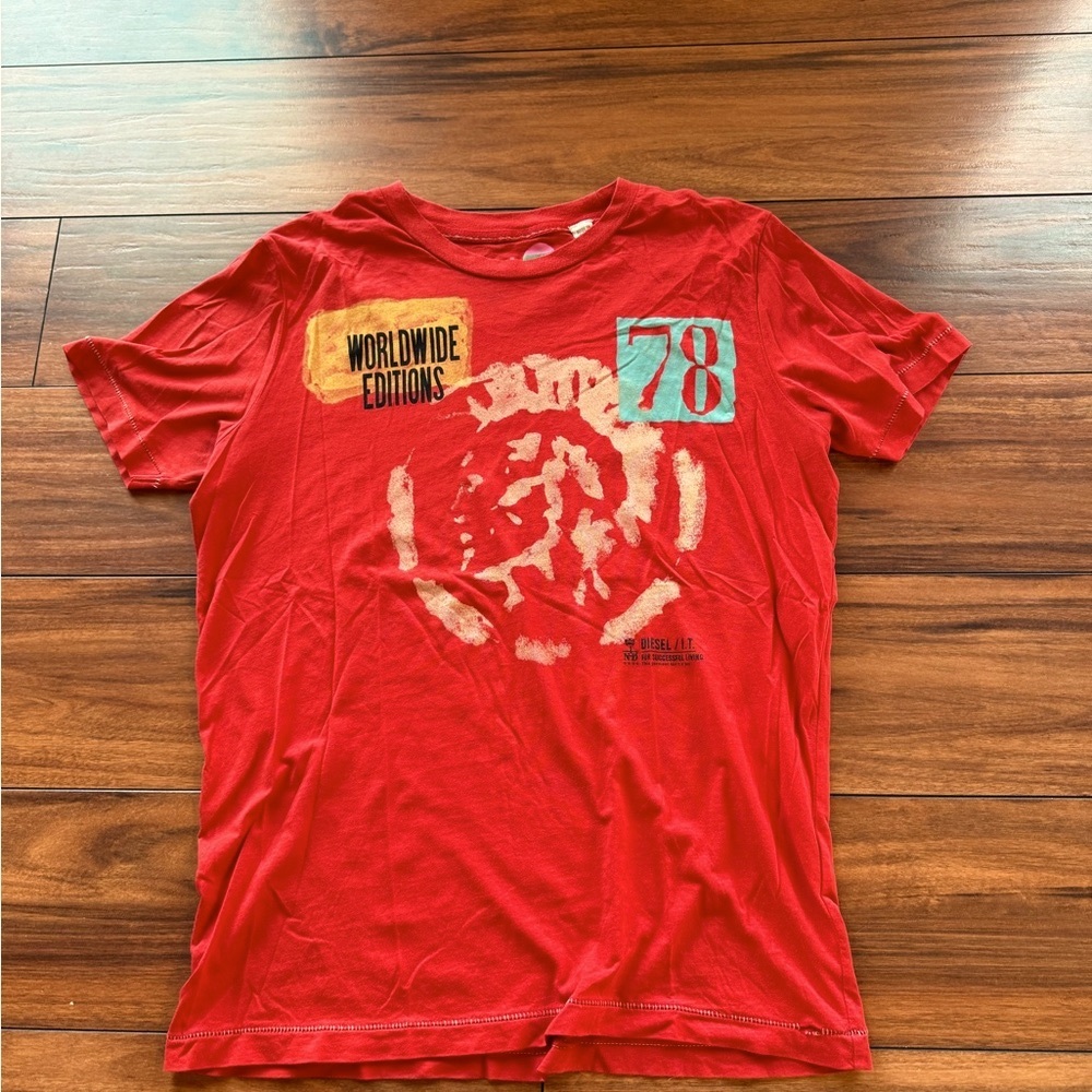 Diesel Red  Graphic T-Shirt EUC Large RARE